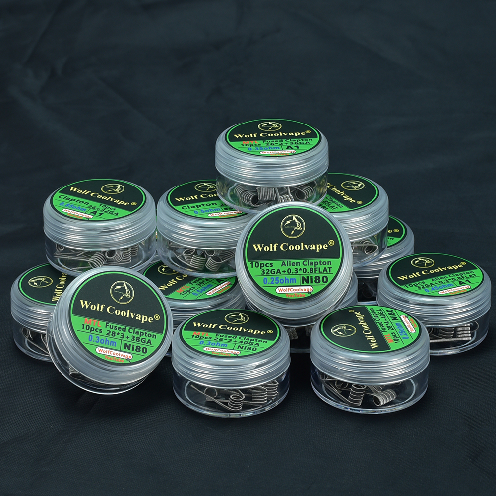 Accessories For Vaping - 10pcs NI80/SS316L/A1 mtl Alien Fused Clapton