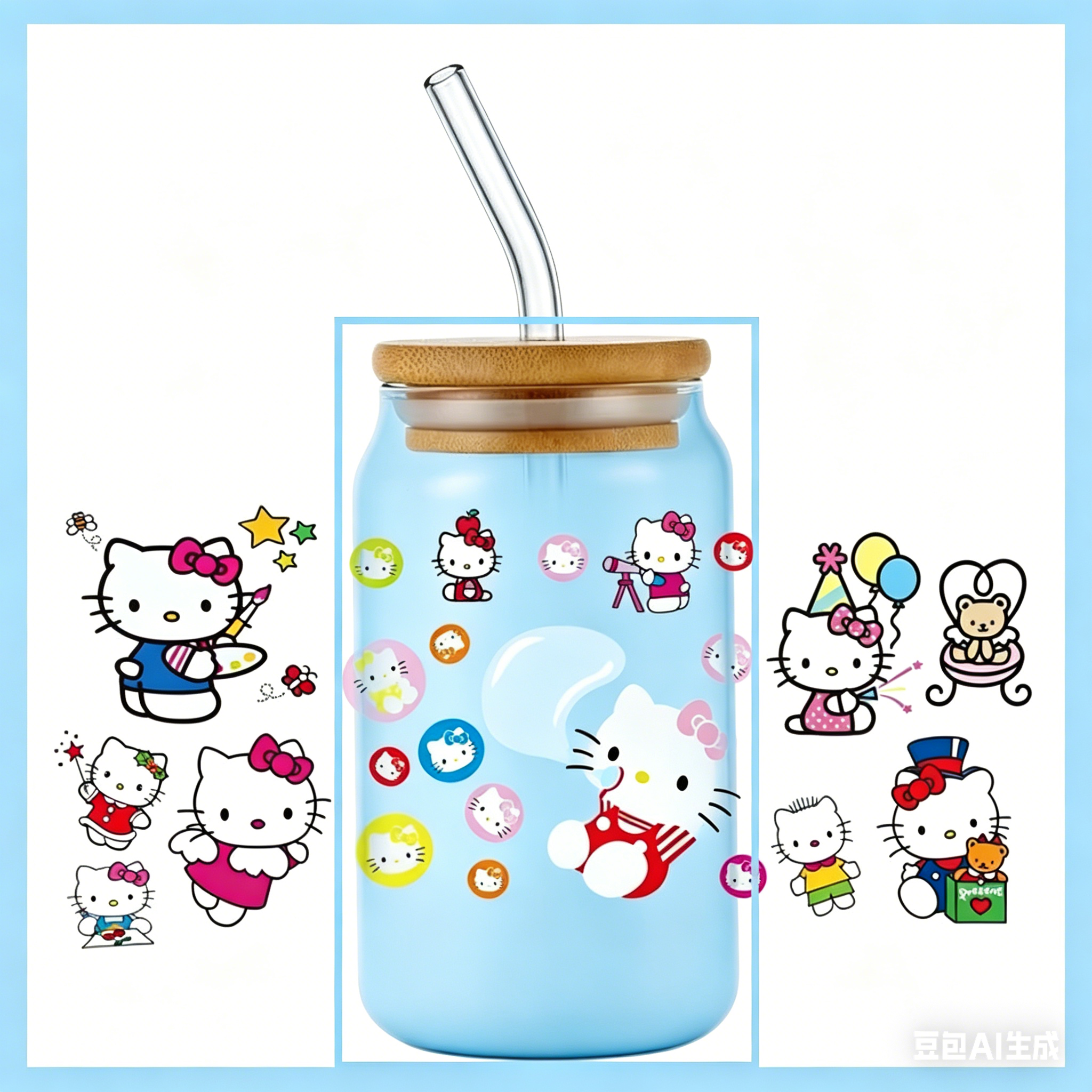 Rdta Tank Glass - popular Kitty design 16oz 3D uv