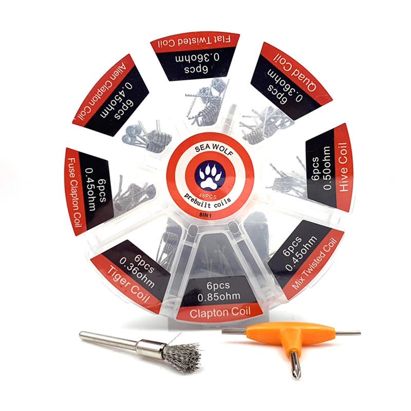 Prebuilt Coil 8 Styles Fused A - Clapton Wire Pre Built review and price