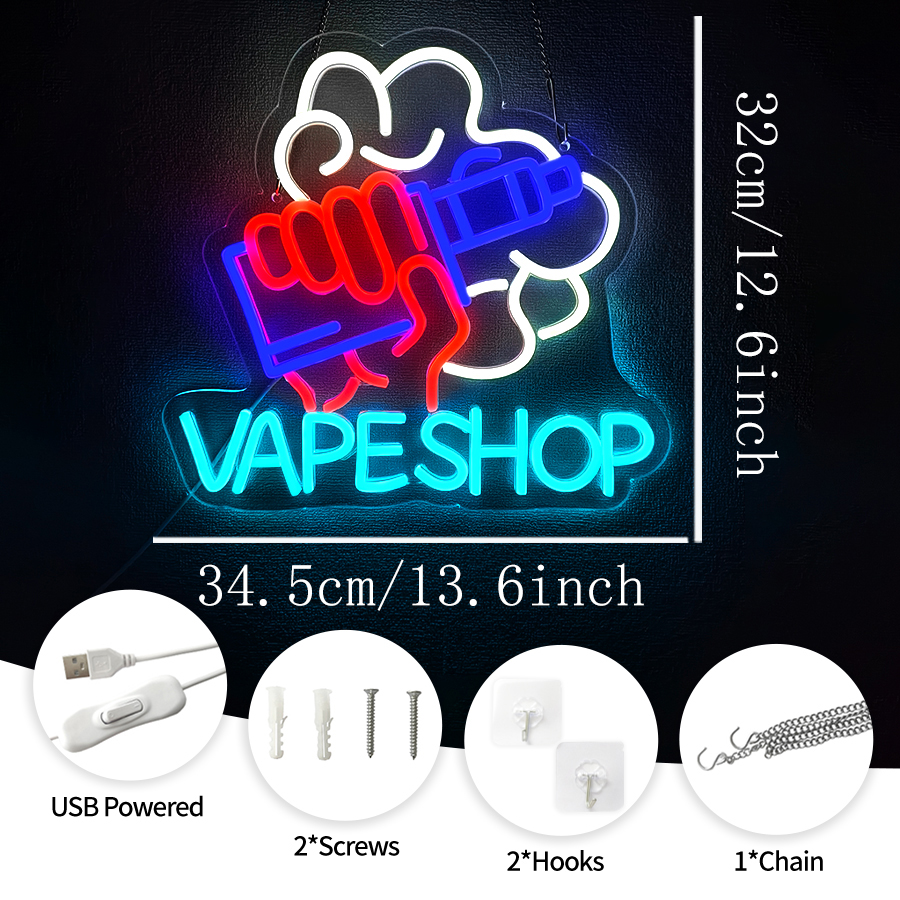 VAPE Shop Neon Sign for Smoke  - Vaping Store review and price