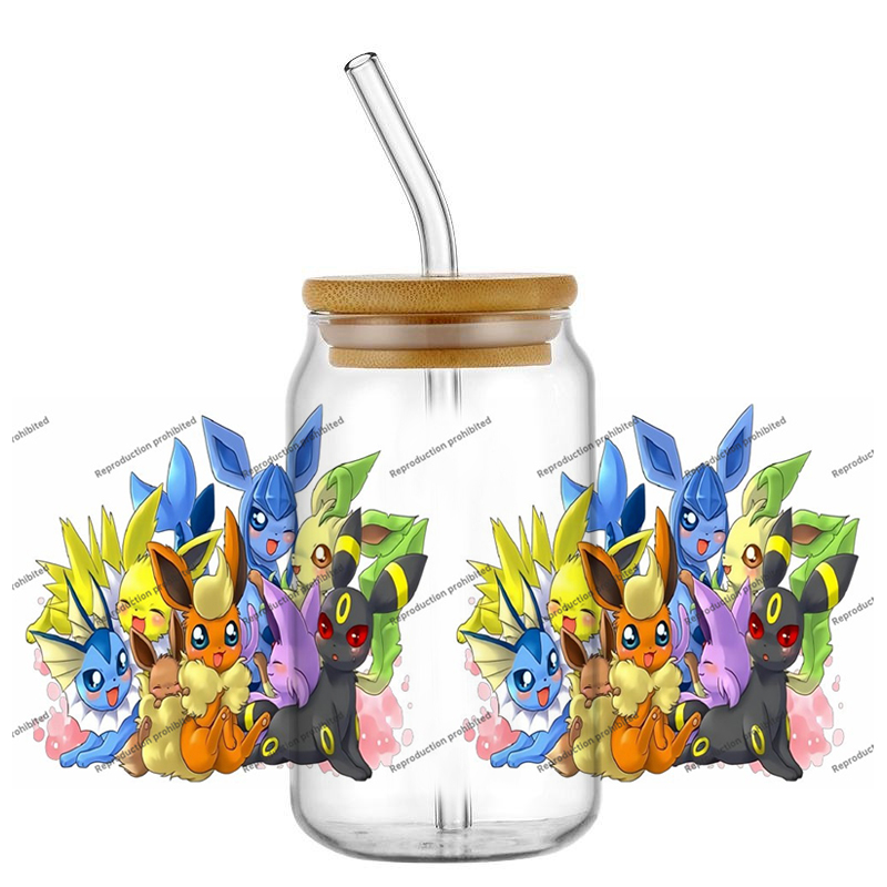 Pokemon pattern UV DTF cup wra - Rdta Tank Glass review and price