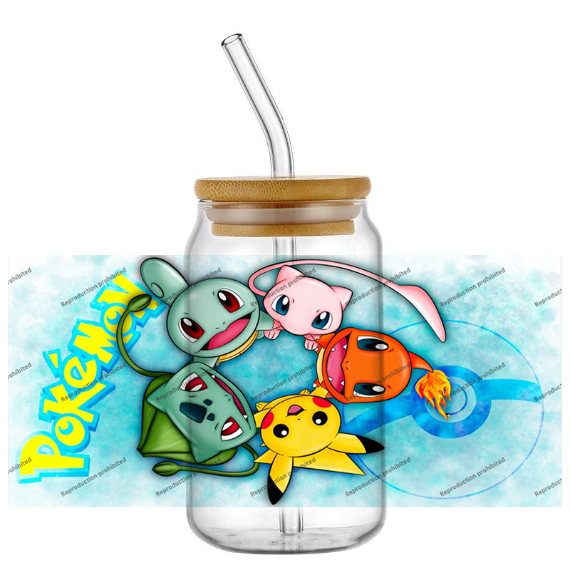 Pokemon pattern UV DTF cup wra - Rdta Tank Glass review and price