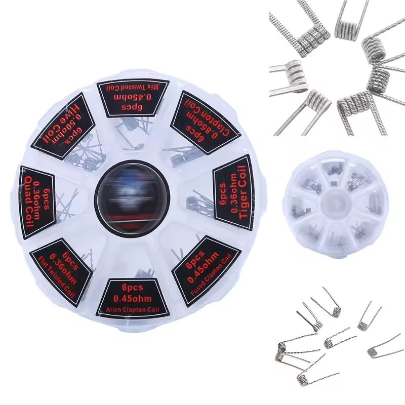 48Pcs/Set Pre Built Coils RTA  - Clapton Wire Pre Built review and price