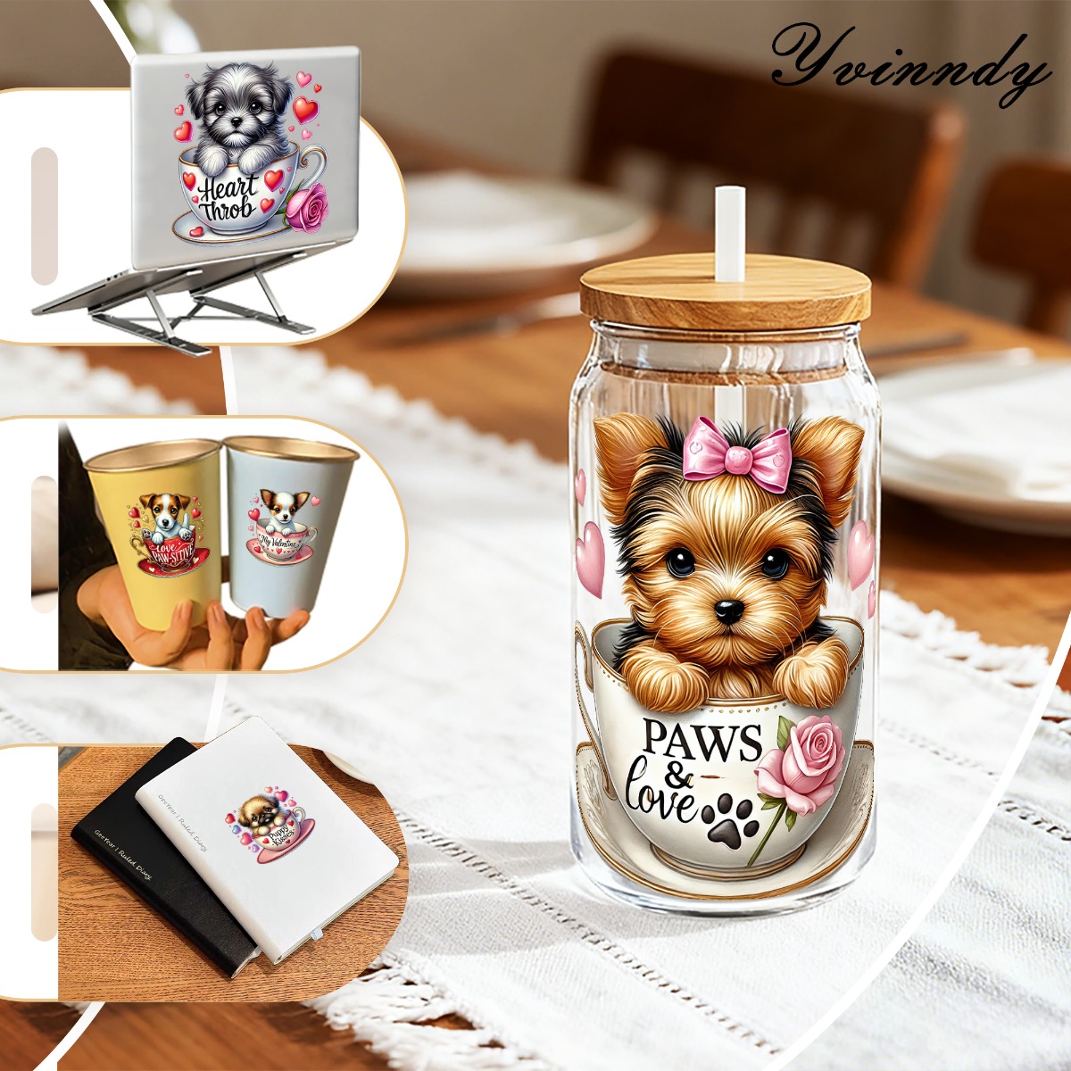 5Pcs/Set Valentines Puppy 16OZ - Rdta Tank Glass review and price