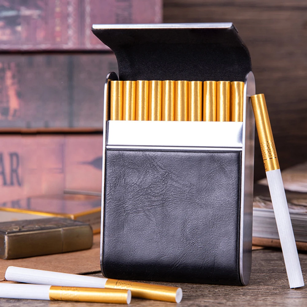 Leather Metal Cigarette Case,  - Smoking & Vaping Accessories review and price