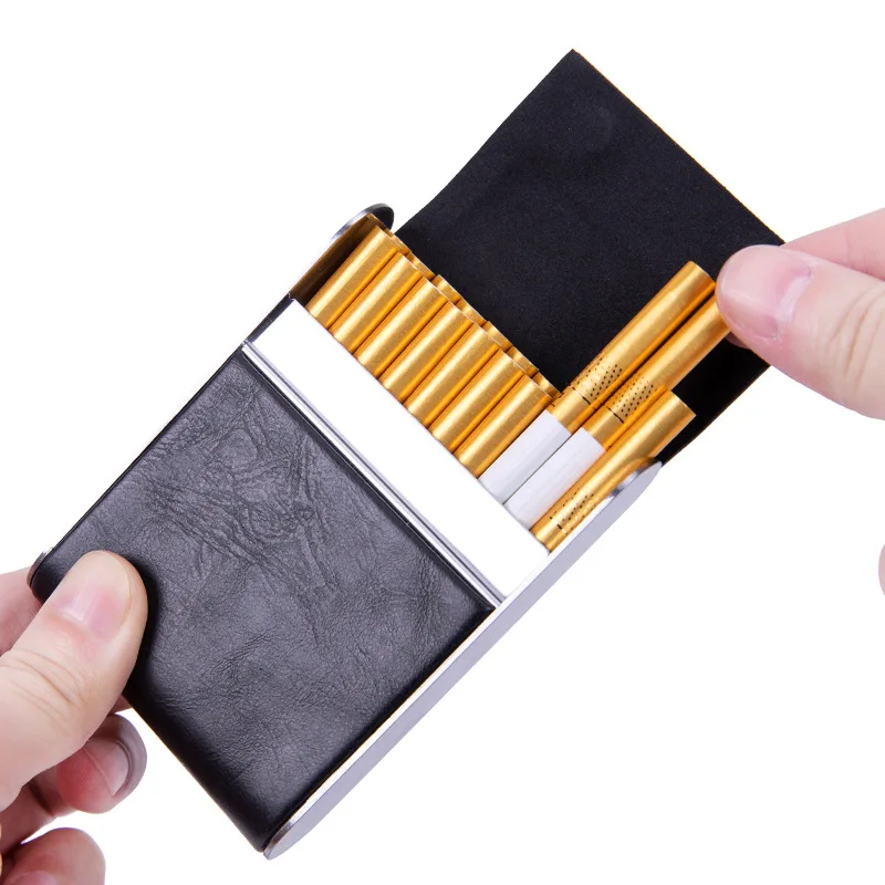 Leather Metal Cigarette Case,  - Smoking & Vaping Accessories review and price