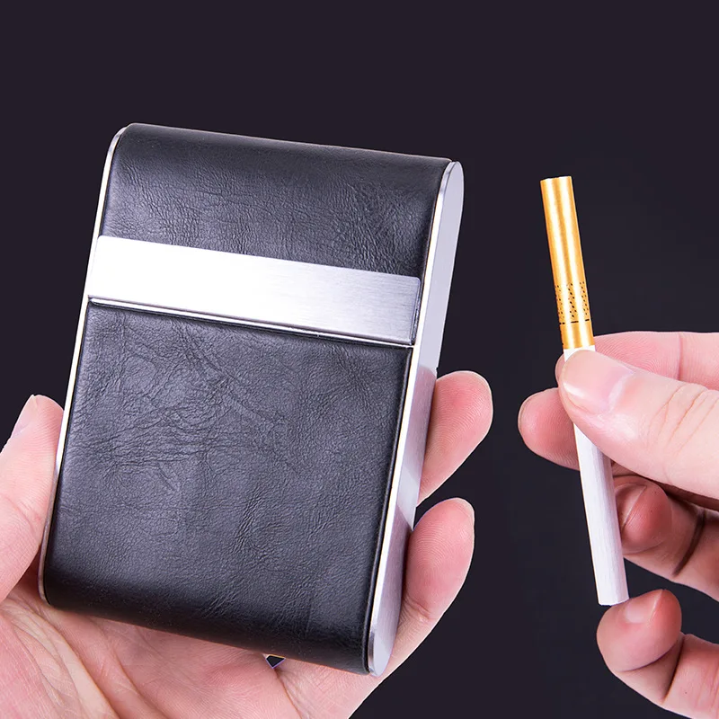 Leather Metal Cigarette Case,  - Smoking & Vaping Accessories review and price